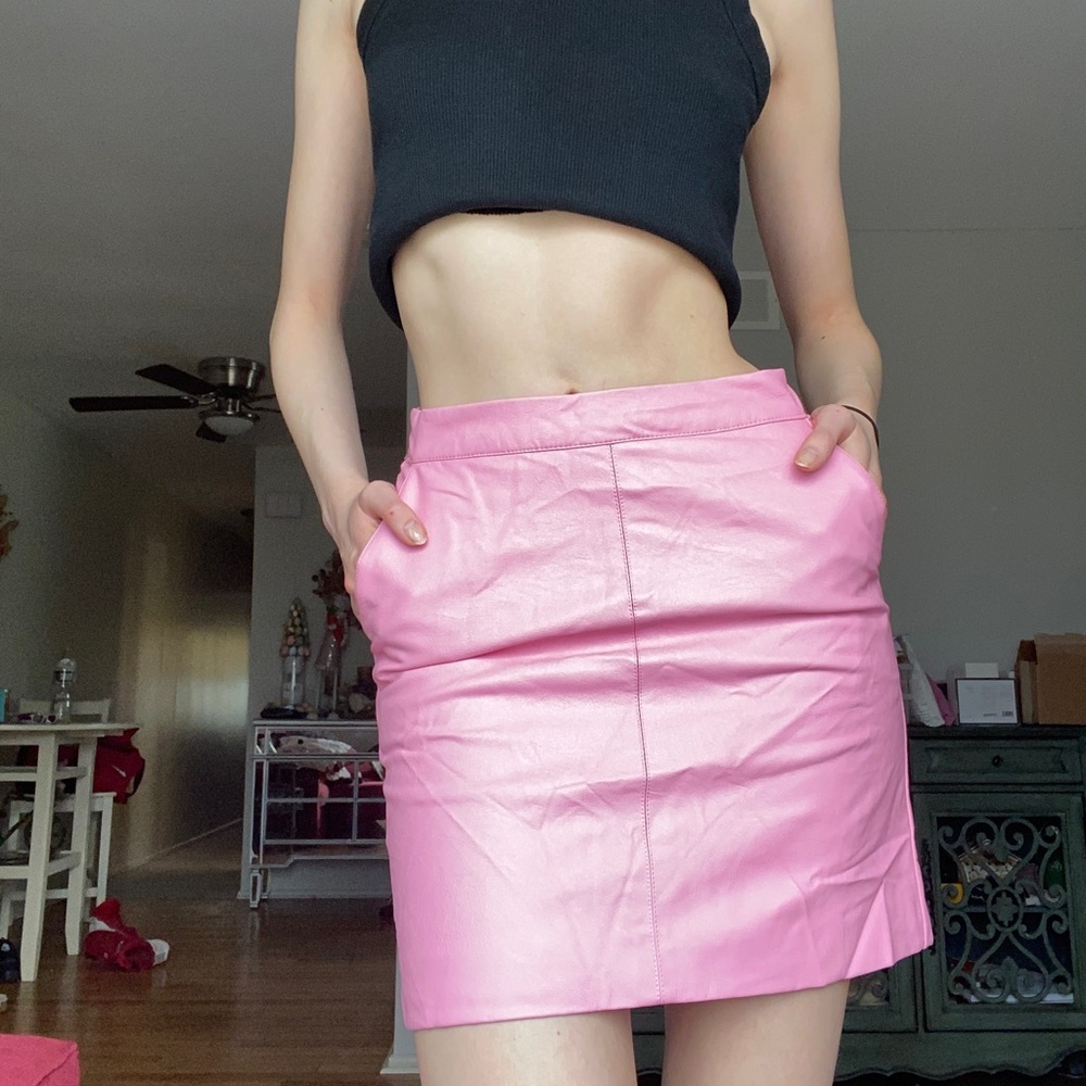 Topshop pink faux leather skirt brand new with tags